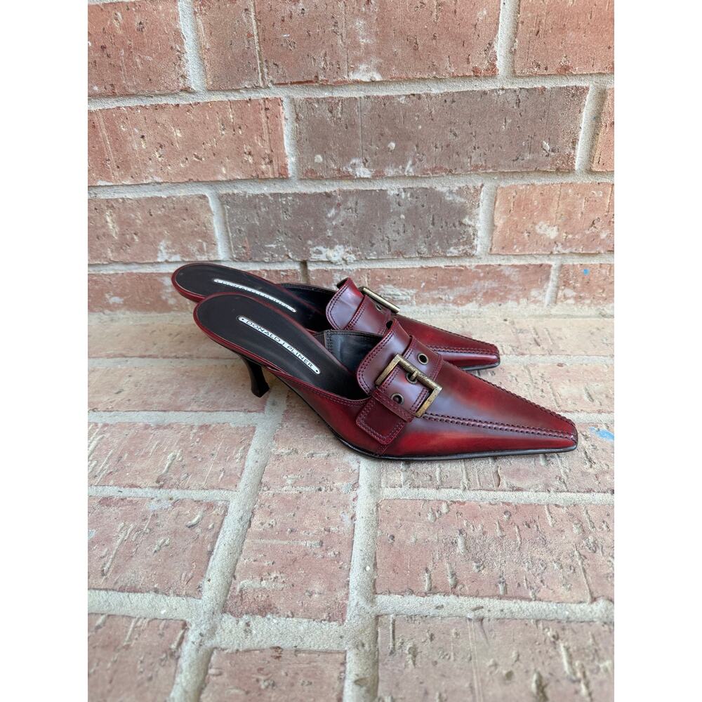 Donald J. Pliner Vintage Red Mules Heels Size 9 New! - Picture 2 of 10